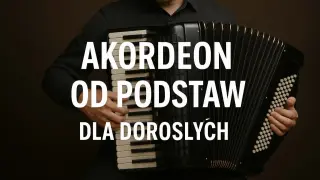Mężczyzna gra na akordeonie. Piękna gra na akordeonie od podstaw dla dorosłych.
