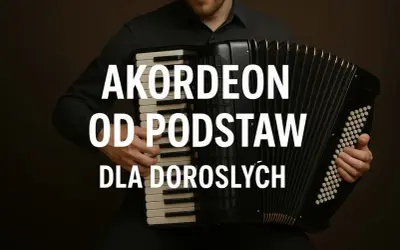 Mężczyzna gra na akordeonie. Piękna gra na akordeonie od podstaw dla dorosłych.