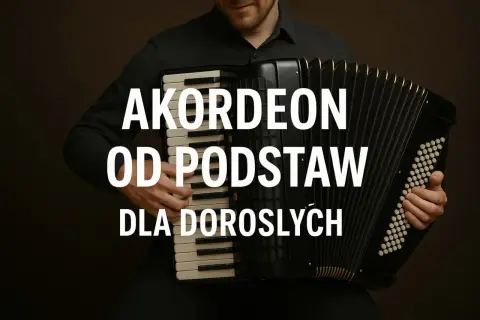 Mężczyzna gra na akordeonie. Piękna gra na akordeonie od podstaw dla dorosłych.