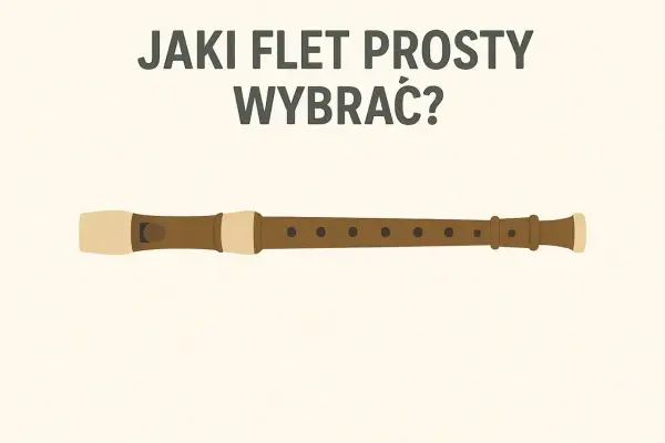 Brązowy flet prosty sopranowy z beżowymi elementami. Idealny do nauki gry na instrumencie.